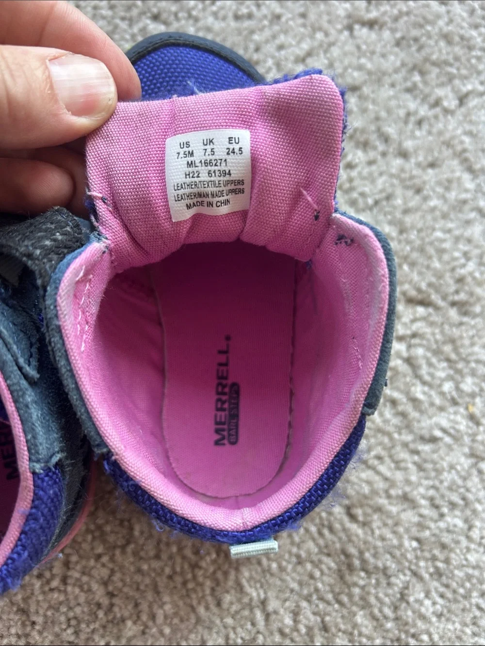 Merrell Kids Purple and Pink Water-Resistant Athletic Boots